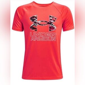 Under Armour Bright Red Camo Logo Tee
